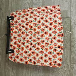 J Crew Stretch Poppyseed Floral Pencil Mini Skirt Size 6
